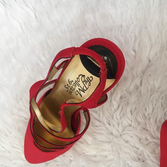 The PM Collection Vintage Womens Red Strappy Heels - Picture 5 of 5